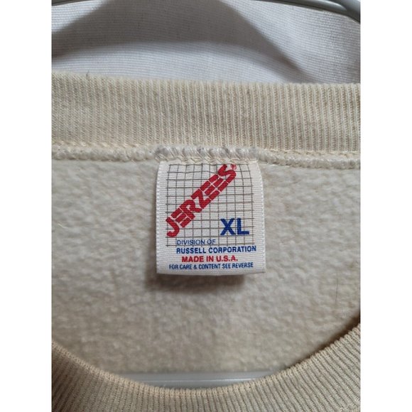 Jerzees Vintage Beige Sweater Women's Size XL Christmas Peace On Earth READ - Picture 4 of 6